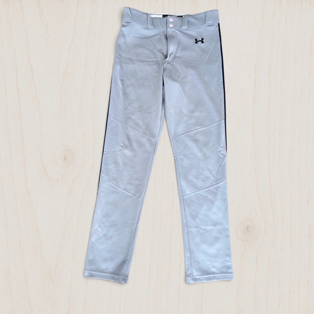 Under Armour Kids Gray Black Stripe Baseball Pants Size Youth Large Authentic
